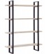 Estantería industrial de roble natural y metal negro con 4 baldas.