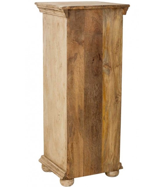 Sinfonier étnico tallado a mano con 5 cajones y acabado blanqueado3