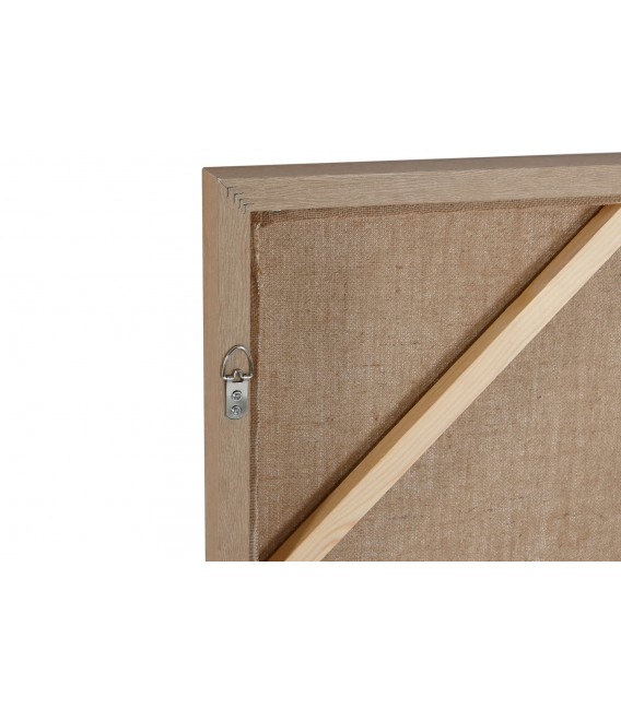 Cuadro horizontal de caballos pintado a mano con marco natural.4