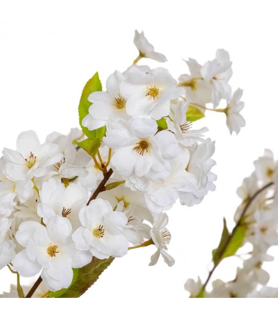 Árbol almendro decorativo XL exterior con hojas blancas y verdes. 2