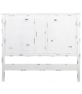 Cabecero blanco rozado para cama de matrimonio estilo romántico. 1