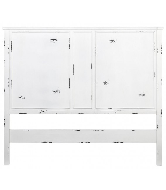 Cabecero blanco rozado para cama de matrimonio estilo romántico. 1