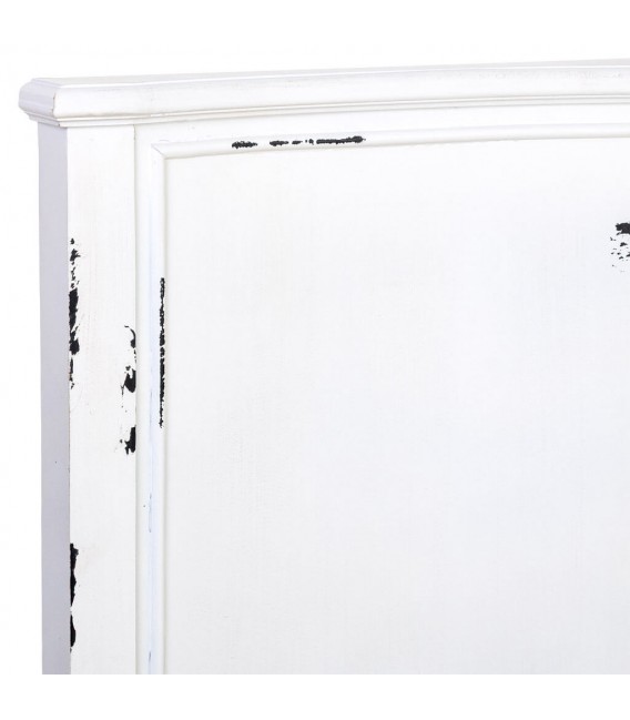 Cabecero blanco rozado para cama de matrimonio estilo romántico. 3