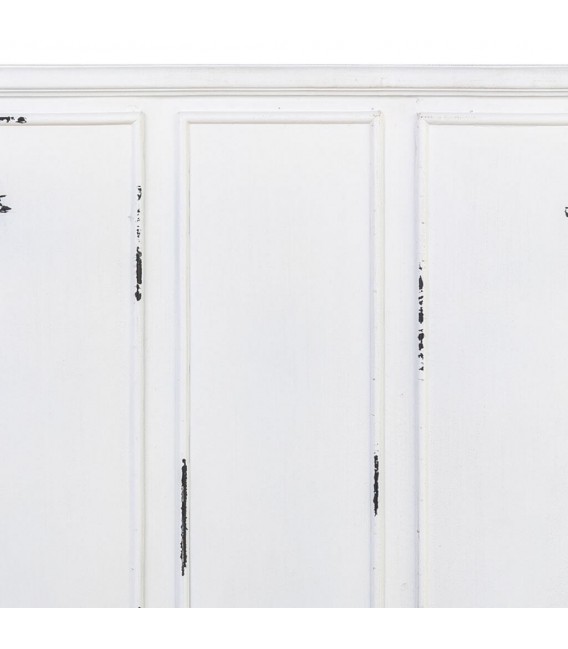 Cabecero blanco rozado para cama de matrimonio estilo romántico. 5