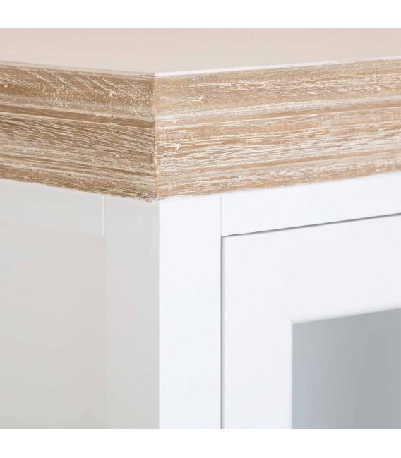 Vitrina rústica blanca y natural para un comedor con encanto. 4