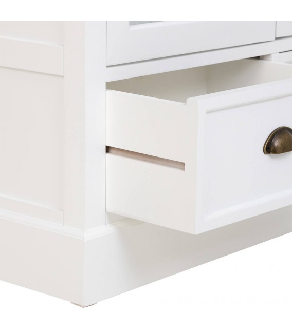 Vitrina rústica blanca y natural para un comedor con encanto. 7