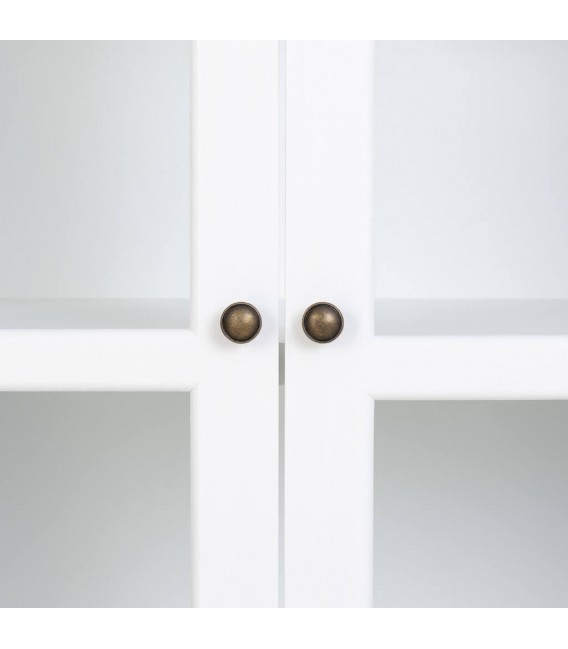 Vitrina rústica blanca y natural para un comedor con encanto. 5