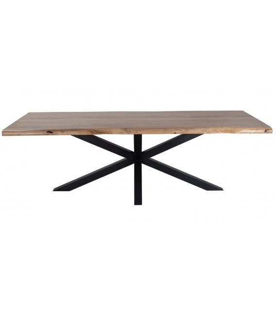 Mesa de comedor XL de madera y hierro negro, estilo industrial. 1