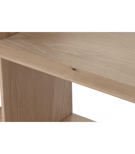 Estantería de pared en madera natural de estilo nórdico minimalista.3
