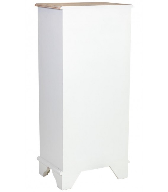 Sinfonier clásico en madera blanca y natural con 6 cajones. 3