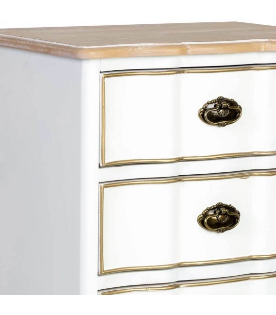 Sinfonier clásico en madera blanca y natural con 6 cajones. 4