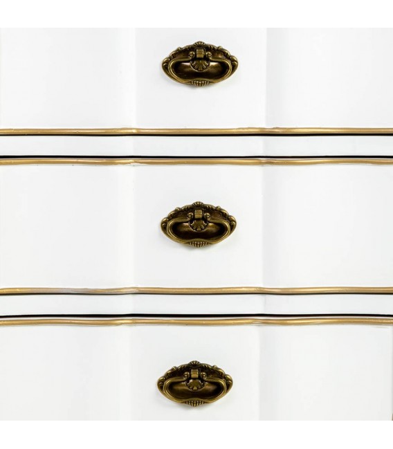 SINFONIER 50 X 35 X 110 RUBER MADERA NATURAL Y BLANCO PERFILADA ORO