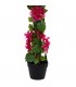 Planta artificial buganvilla roja con maceta decorativa interior. 3