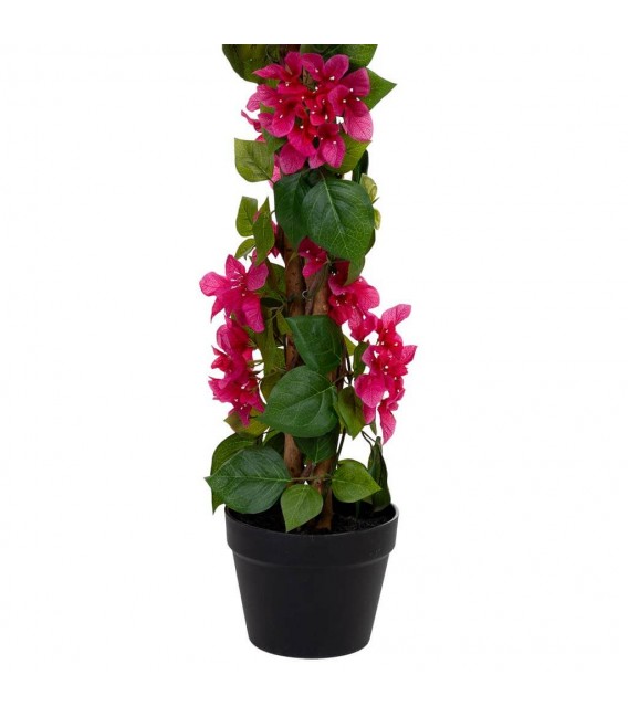 Planta artificial buganvilla roja con maceta decorativa interior. 3