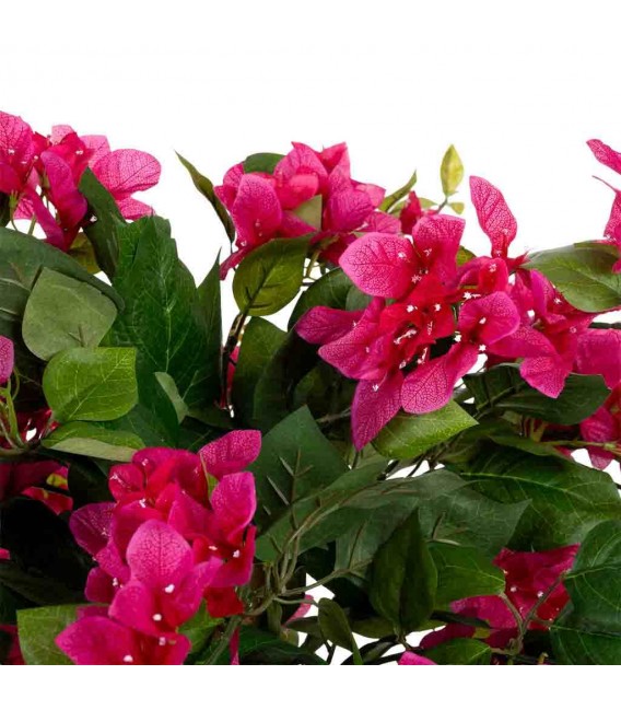 Planta artificial buganvilla roja con maceta decorativa interior. 4