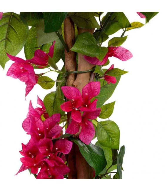 Planta artificial buganvilla roja con maceta decorativa interior. 5