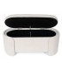 Banco pie de cama beige estilo nórdico con almacenaje oculto. 3