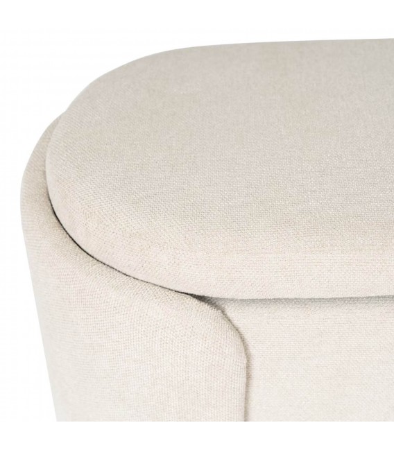 Banco pie de cama beige estilo nórdico con almacenaje oculto. 5