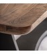 Mesa de comedor industrial en madera natural y hierro negro.2