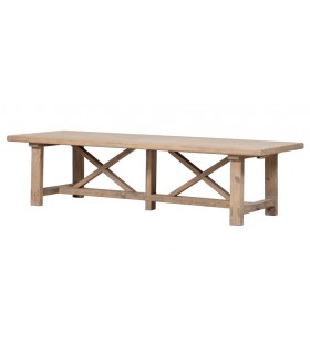 Mesa de comedor boho XXL en madera maciza natural pino artesanal.
