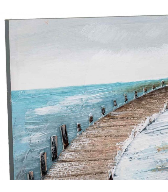 Cuadro marinero con relieve inspirado en pasarela costera. 3
