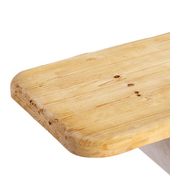 Consola ibicenca en blanco yeso con tapa en madera natural. 1