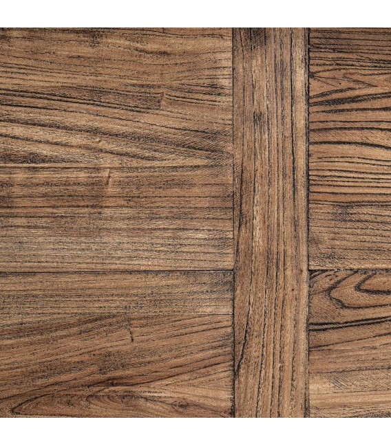 Mesa de comedor boho XXL en madera natural patinada marrón. 6