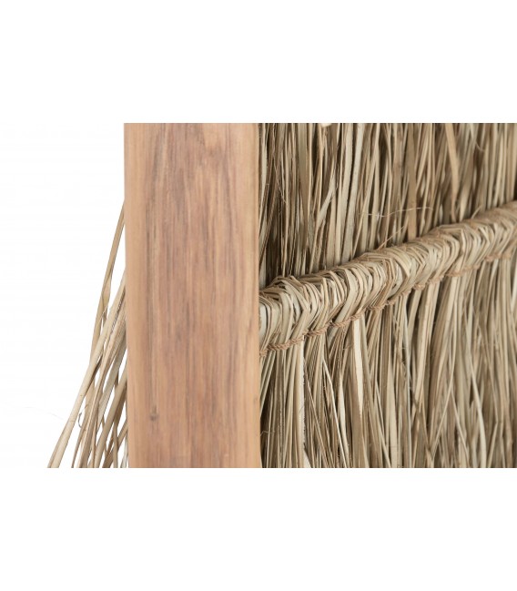 Biombo boho de madera y fibras naturales, ligero y decorativo. 5