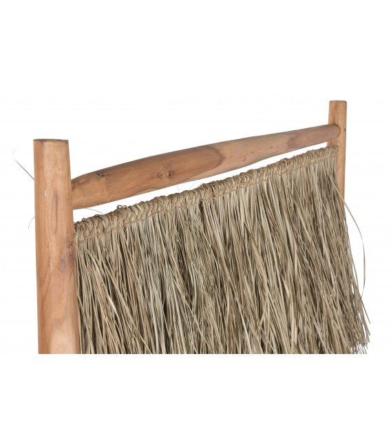 Biombo boho de madera y fibras naturales, ligero y decorativo. 3