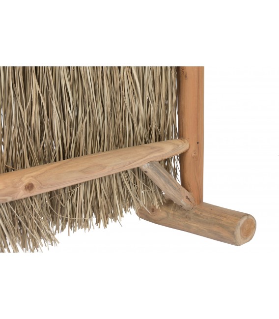 Biombo boho de madera y fibras naturales, ligero y decorativo. 7