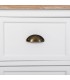 Escritorio rústico blanco con tapa natural, puerta y cajones. 5