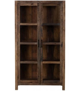 Vitrina rústica madera reciclada color nogal vintage. 1