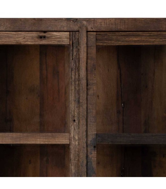 Vitrina rústica madera reciclada color nogal vintage. 5