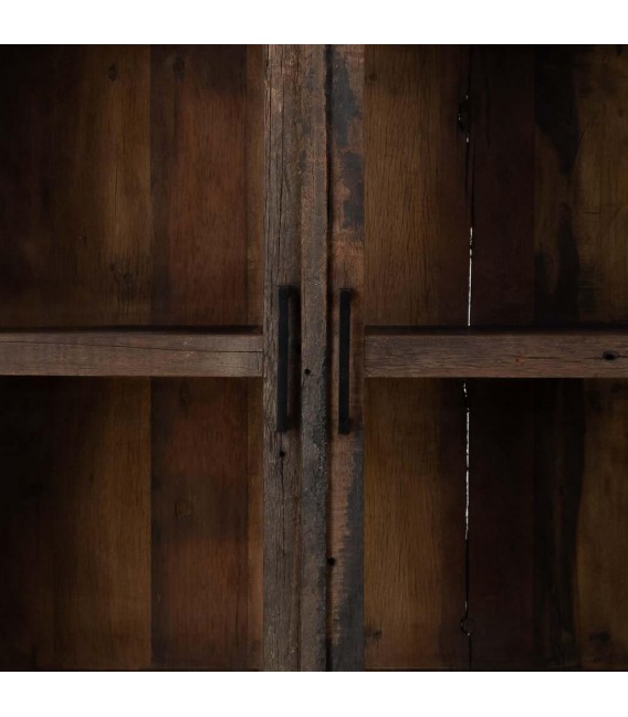 Vitrina rústica madera reciclada color nogal vintage. 6