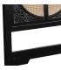 Cabecero oriental de madera negra y ratán para cama de matrimonio. 4