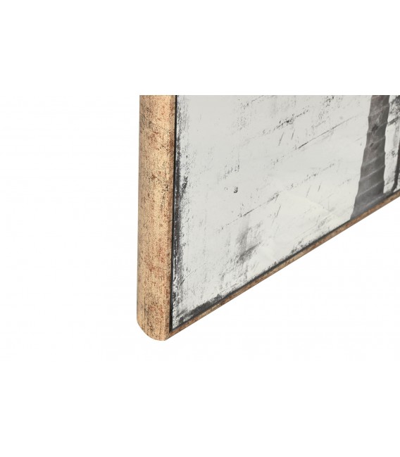 Cuadro decorativo con espejo y marco dorado artesanal colonial. 1