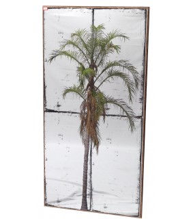 Cuadro decorativo con espejo y marco dorado artesanal colonial.