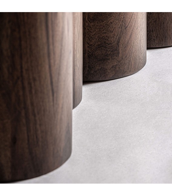 Mesa comedor contemporánea XXL de madera color nogal elegante. 2