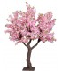 Árbol decorativo rosa XL para exterior con tronco metálico natural. 1