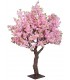Árbol decorativo rosa XL para exterior con tronco metálico natural.