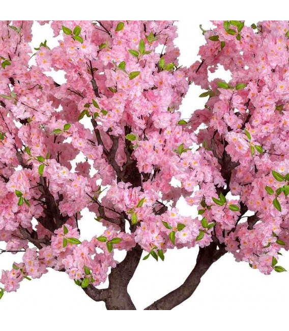 Árbol decorativo rosa XL para exterior con tronco metálico natural. 4