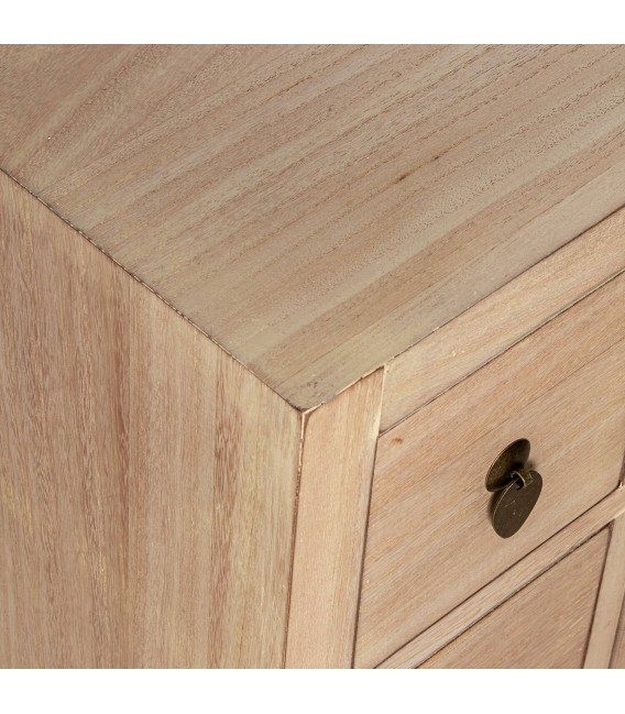 Mueble TV oriental con cajones y puertas en madera y metal bronce. 3