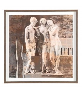 CUADRO CUADRADO 104 X 4 X 104 ARCIAS LIENZO IMPRESION MARCO MARRON