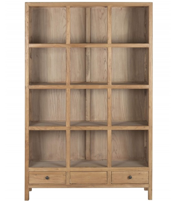 Estantería boho madera reciclada natural con cajones, muy decorativa. 1