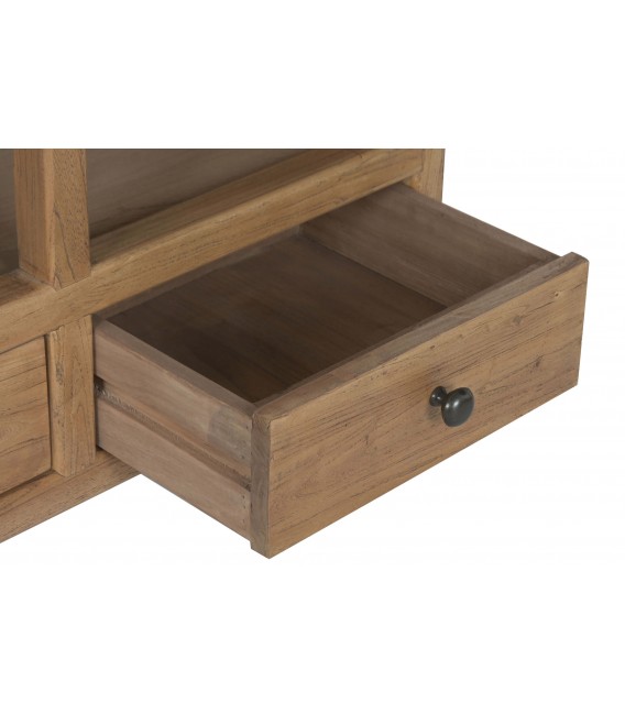 Estantería boho madera reciclada natural con cajones, muy decorativa. 5