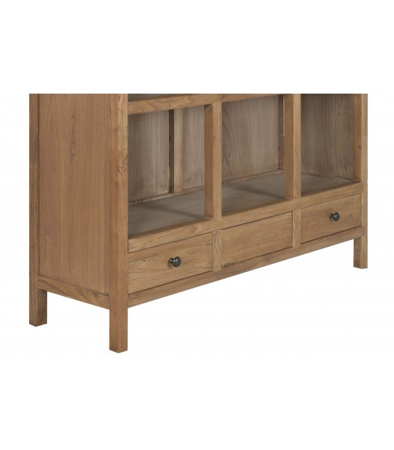 Estantería boho madera reciclada natural con cajones, muy decorativa. 7