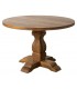Mesa redonda colonial de madera natural