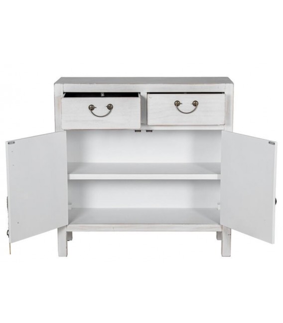 Taquillón estilo oriental madera blanqueada. 2