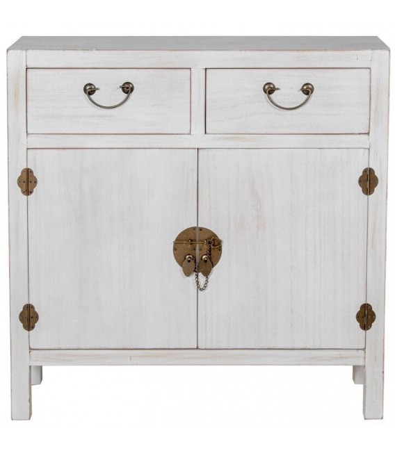 Taquillón estilo oriental madera blanqueada. 1