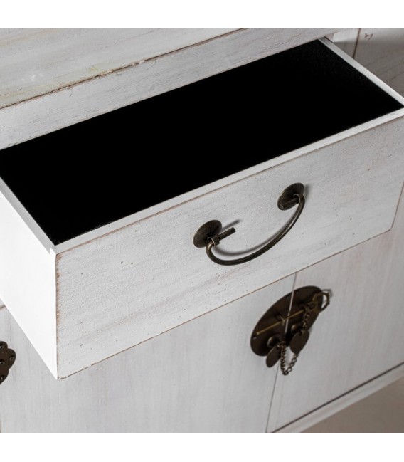 Taquillón estilo oriental madera blanqueada. 4